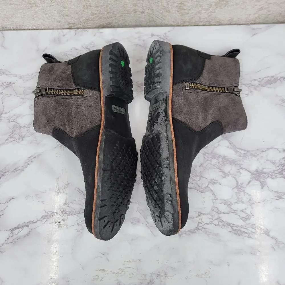 Timberland Men's Size 9.5 Kendrick Chelsea Boots Black Leather Gray Suede